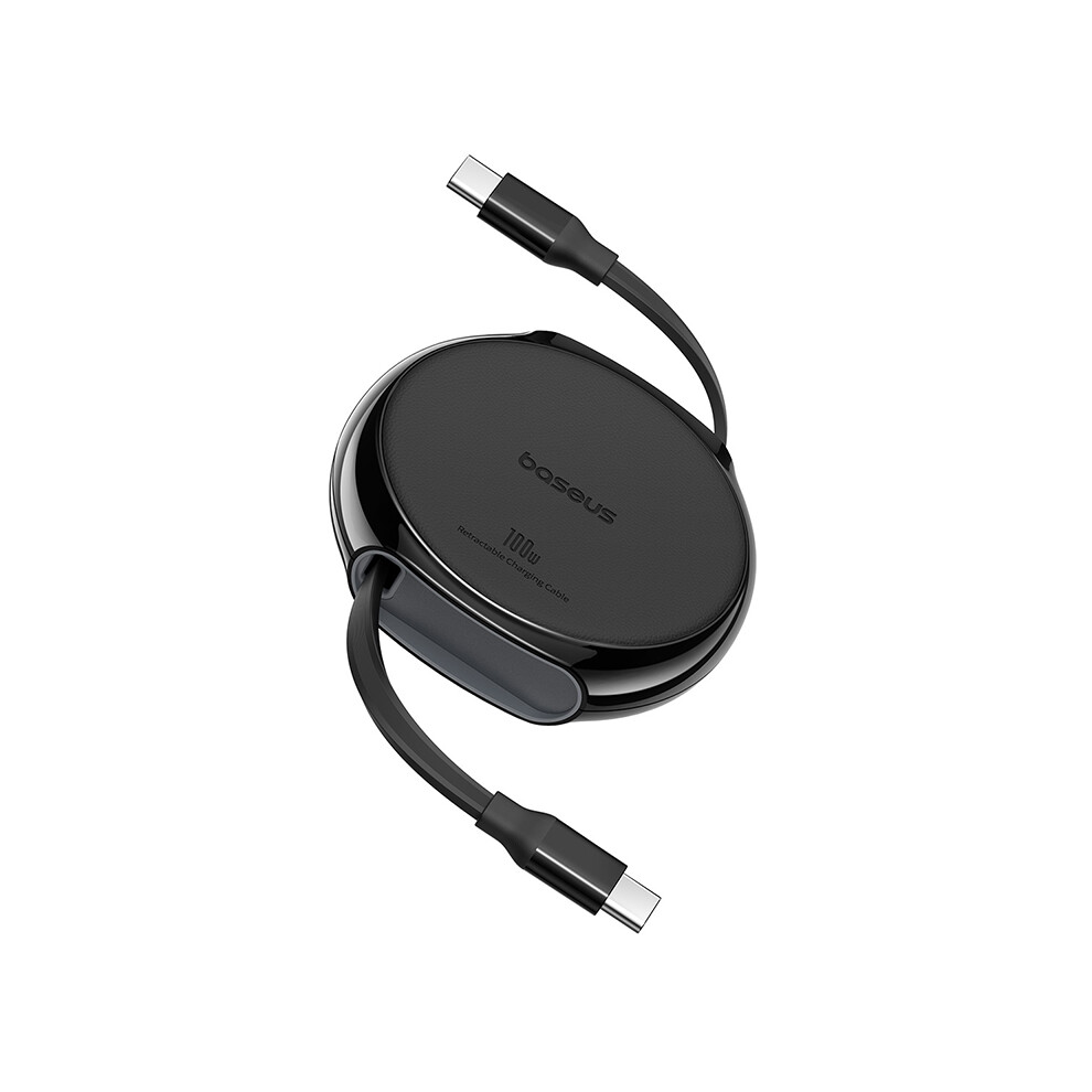 (Black) Baseus Free2draw 1M 100W Type-C To Type-C Retractable Fast Charging Cable - Black 6914284743000