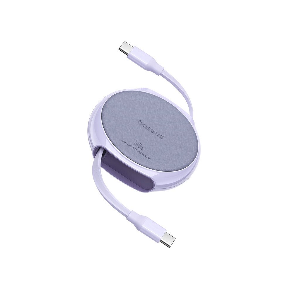 () Baseus Free2draw 1M 100W Type-C To Type-C Retractable Fast Charging Cable - Purple/Black 6914289670974