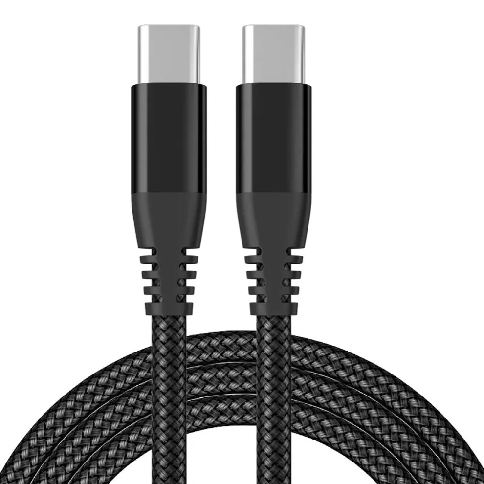 (Black) For Iphone 15 Series 1M Nylon Braided Pd 60W Charging Cable Type-C To Type-C Usb2.0 Data Cable For Cell Phones, Tablets, Laptops - Black 6914282812081