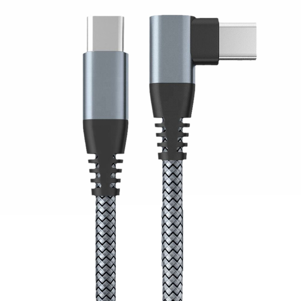 (Grey) 3M 90-Degree Type-C To Type-C Cable Pd 60W Usb 2.0 Fast Charging Data Cord - Grey 6914285891861