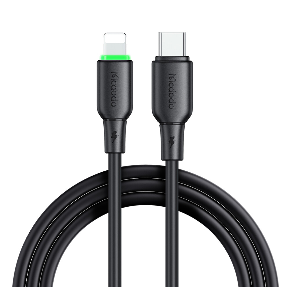 (Black) Mcdodo Alpha Series Ca-476 1.2M Type-C To Lightning Cable 36W 3A Fast Charging Cord - Black 6914282353164