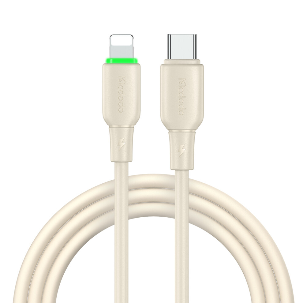 () Mcdodo Alpha Series Ca-476 1.2M Type-C To Lightning Cable 36W 3A Fast Charging Cord - Beige/Black 6914283989379