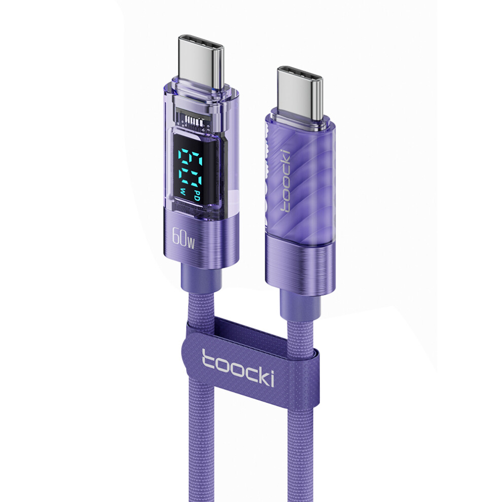 () Toocki Tq-X36c2 1M E-Marker Chip Pd 60W Fast Charging Type-C Cable - Purple/Grey 6914284371050