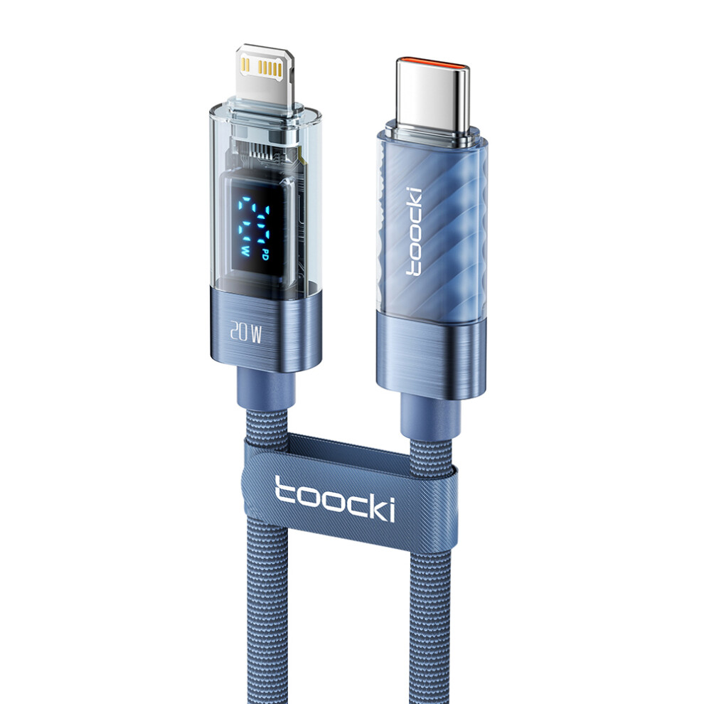 () Toocki Tq-X36c1 1M Type-C To Lightning Charging Cord Pd 20W Data Transfer Cable - Blue/Grey 6914288831154