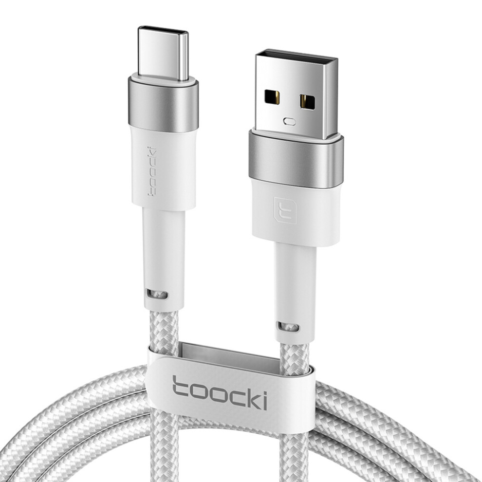 () Toocki Tq-X16a3 2M 3A Fast Charging Usb To Type-C Data Cable Braided Wire - White/Purple 6914288826693
