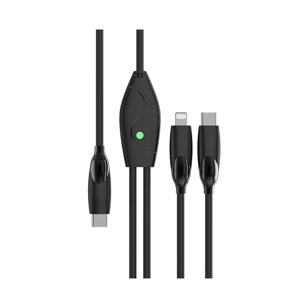 Enkay Hat Prince 1.2M 2-In-1 Charging Cable Pd 100W Type-C To Type-C+Ip Data Cord With Indicator Light 6914289932904