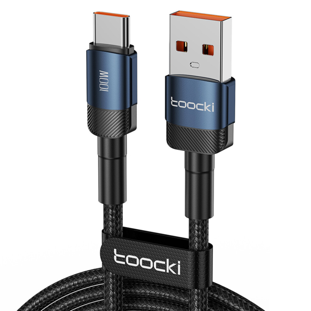 () Toocki Tq-X12a2 1M 100W Data Cord Usb To Type-C Fast Charging Cable - Blue/Green 6914286066213