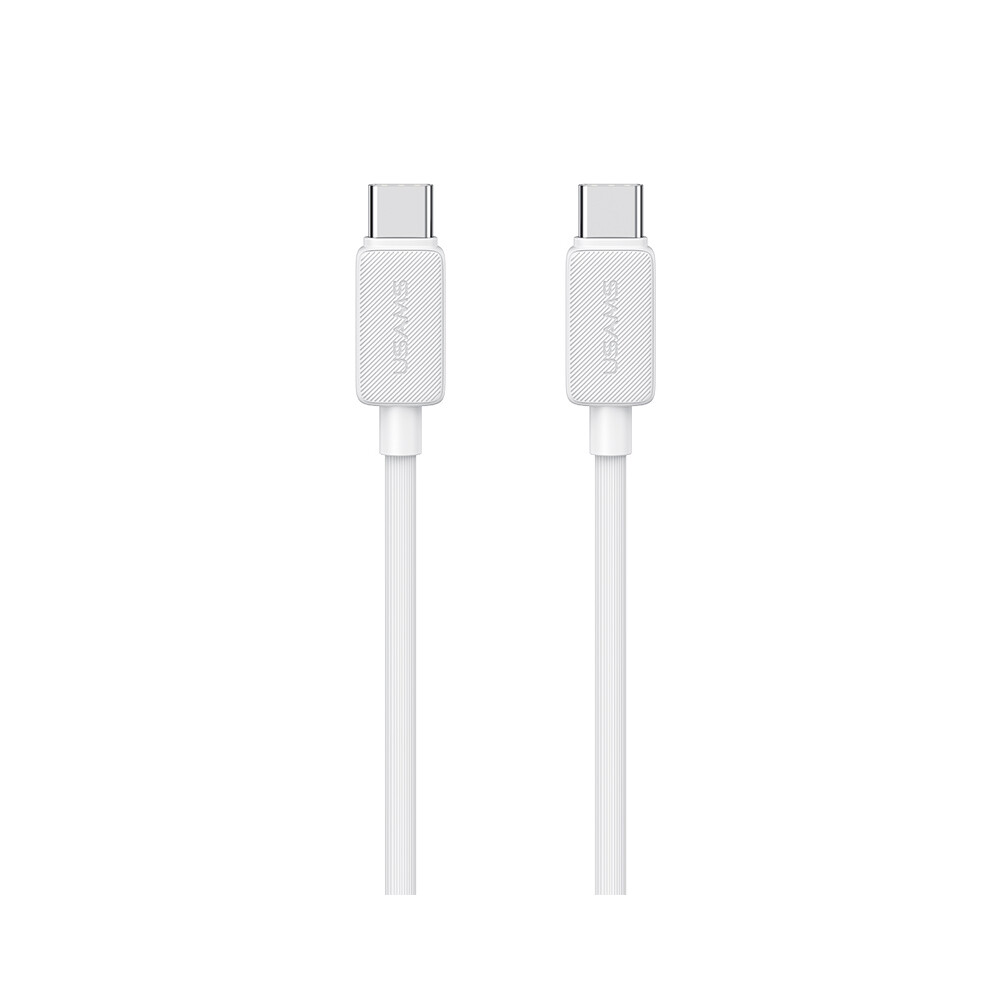 () Usams Us-Sj696 2M Pd 60W Fast Charging Cable Type-C To Type-C Charger Cord 480Mbps Charger Cable - White/Black 6914280084893