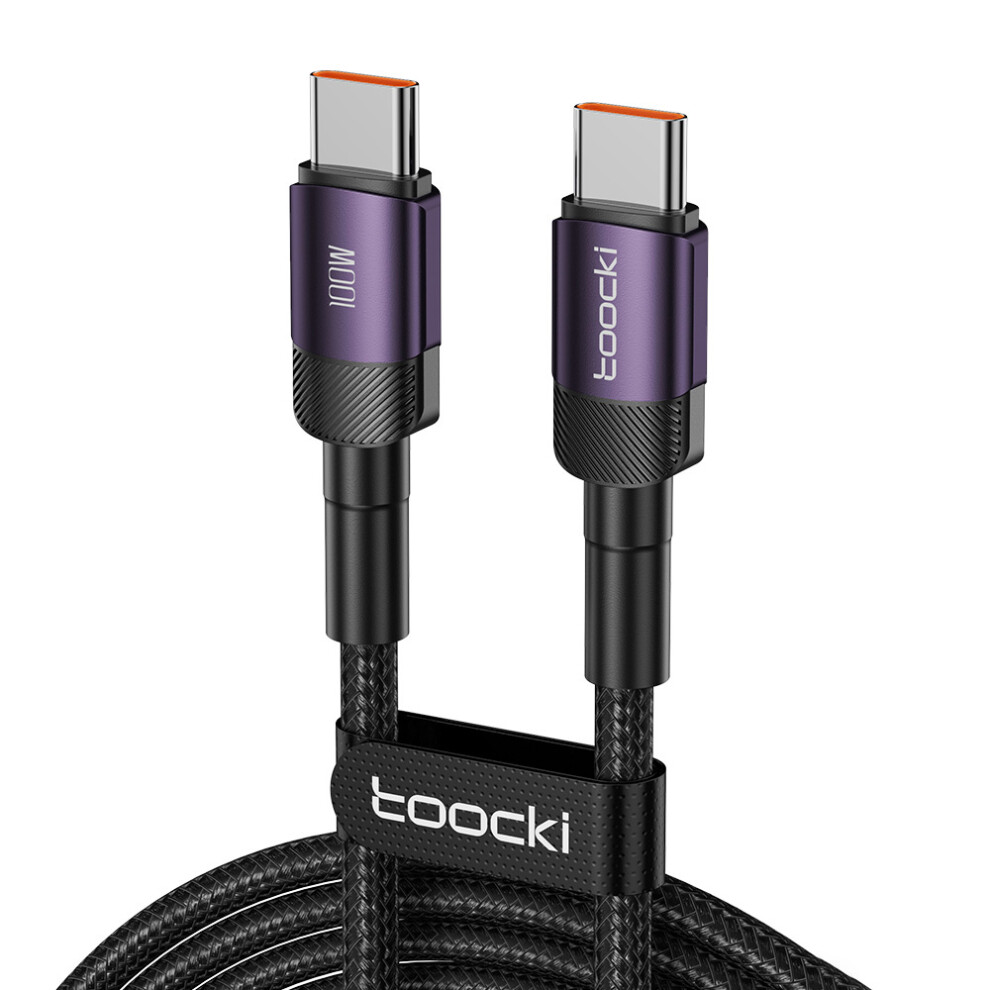 (Purple) Toocki Tq-X12c2 2M Laptop Type-C Charging Cable Data Cord 100W 480Mbps Data Cord - Purple 6914287227972