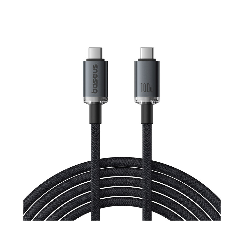 Baseus Crystal Shine Full Featured 1.5M 100W Usb3.2 Fast Charging Cable 20Gbs Type-C To Type-C Braided Cord - Black 6914282373568