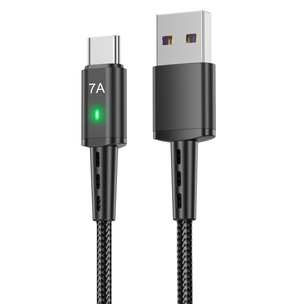 (Black) Uslion Us0188 Usb-A To Usb-C Charging Cable 1M Braided Data Cord - Black 6914289386783