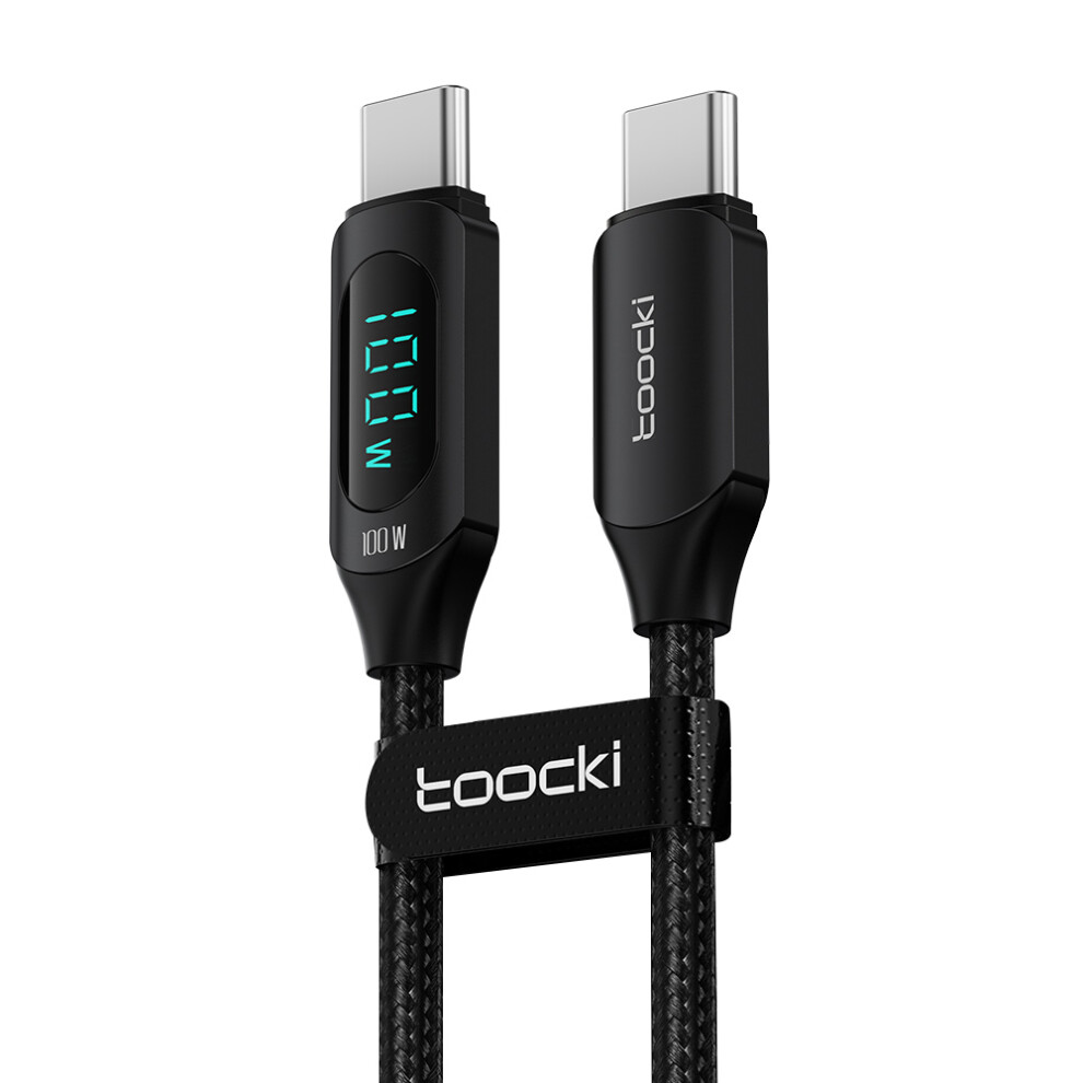 () Toocki Tq-X03 2M Digital Display Data Cable Usb-C To Usb-C Pd 100W Charging Cord - Black/Blue 6914285417832