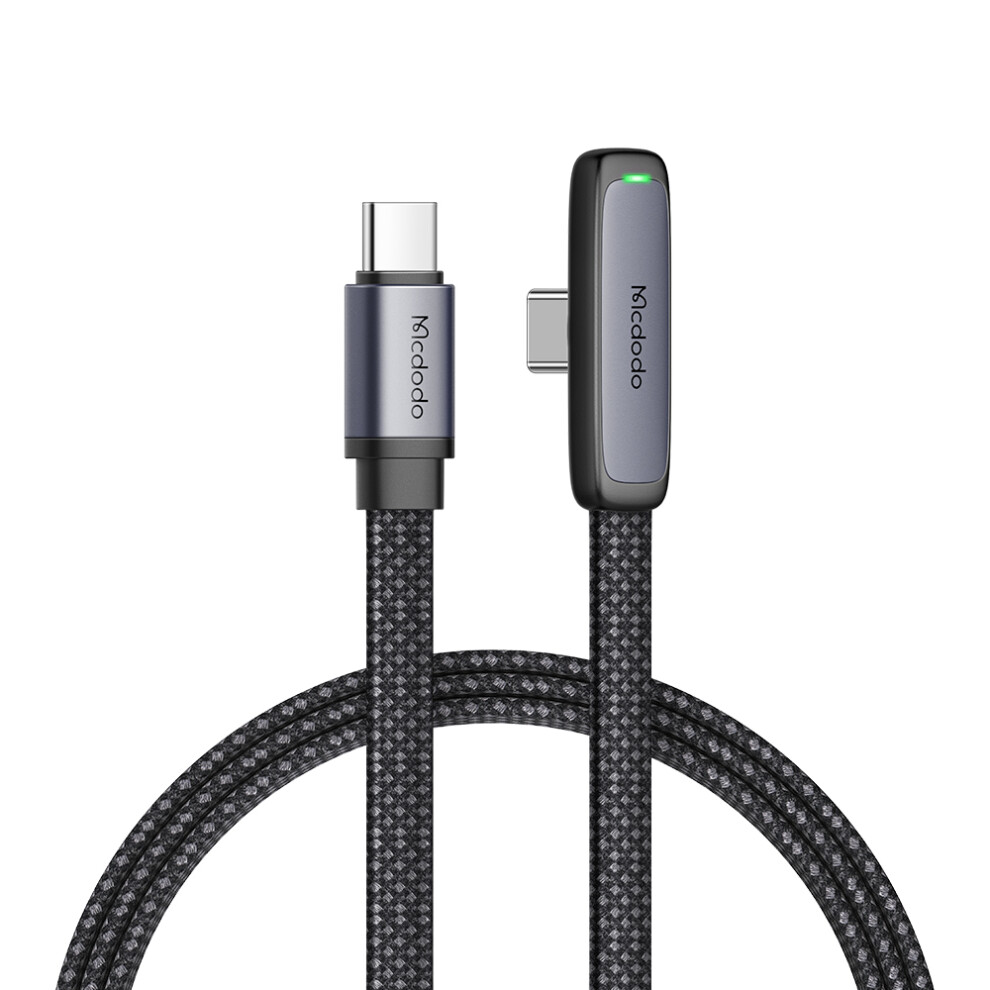 Mcdodo Ca-3360 Mdd For Iphone 15 Series 1.2M Type-C To Type-C 3.25A Pd65w Fast Charging Cable 90 Degree Elbow Data Cord - Black 6914282316756