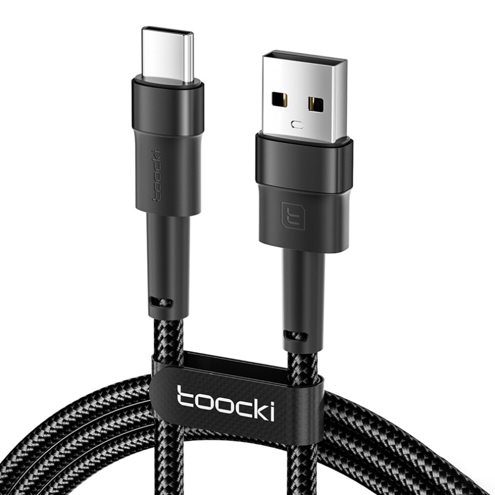 (Black) Toocki Tq-X16a3 1M Usb To Type-C 3A Fast Charging Data Cable Braided Wire - Black 6914283799268