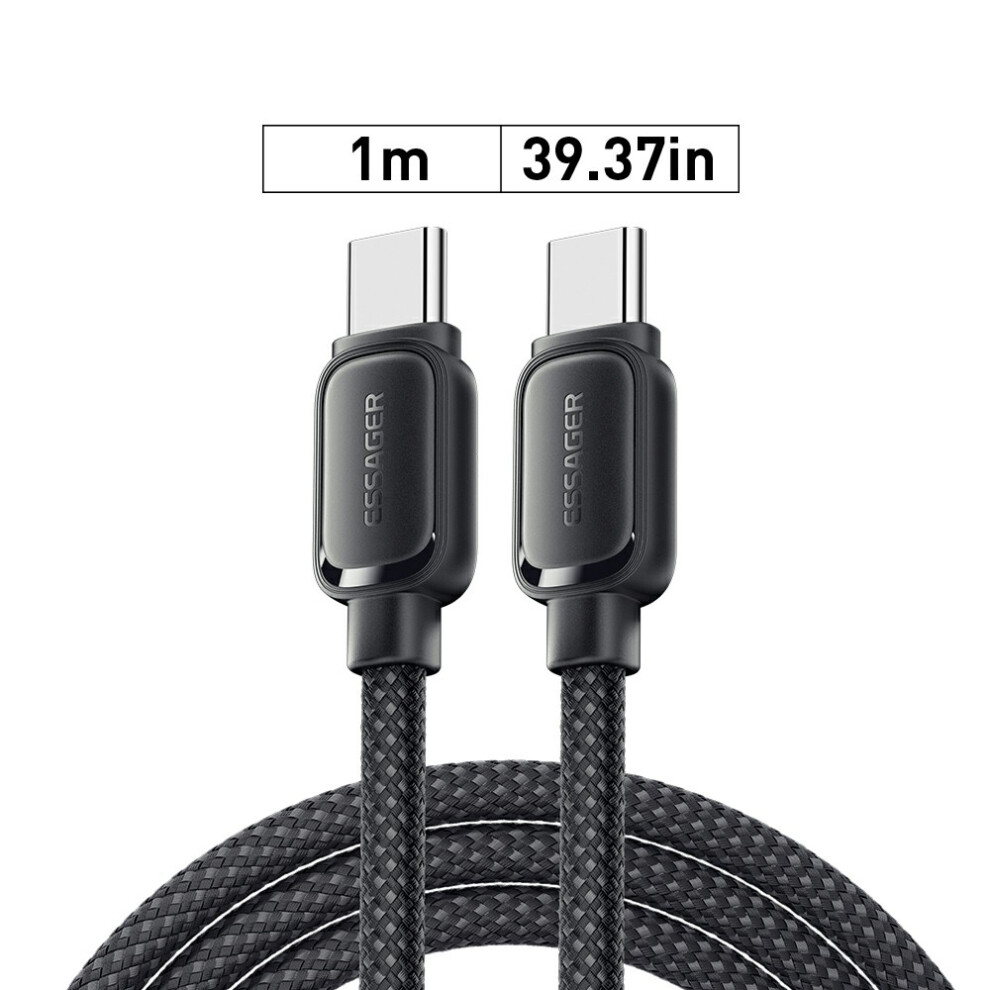 Essager Es-X56 1M 100W Type-C To Type-C Charging Cable Magnetic Braided Data Cord 6914285253874