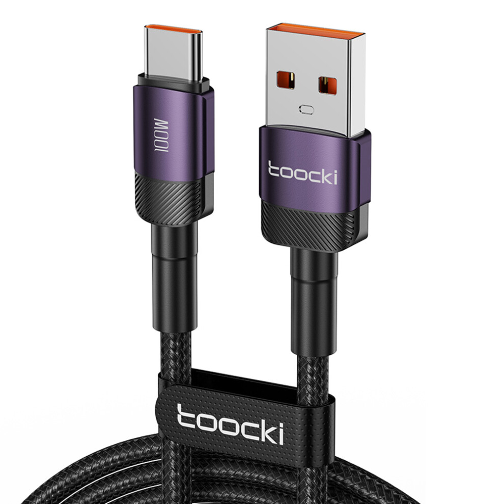 () Toocki Tq-X12a2 2M Usb To Type-C 100W Charge Cord 480Mbps Data Transfer Cable - Purple/Blue 6914281688076