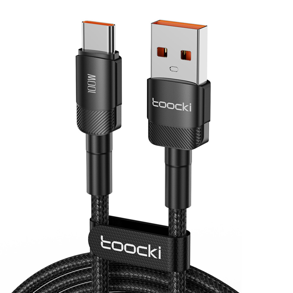 () Toocki Tq-X12a2 2M Usb To Type-C 100W Charge Cord 480Mbps Data Transfer Cable - Black/Blue 6914284146672