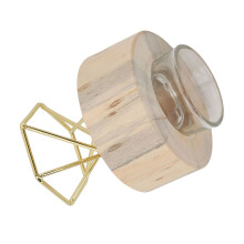 Holz-Kerzenhalter-Set mit Metallhalterung & Becher für Schlafzimmer & Wohnzimmer