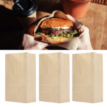 100 Stück Kraftpapier Lebensmittelechte Einkaufstaschen 240x130x80mm