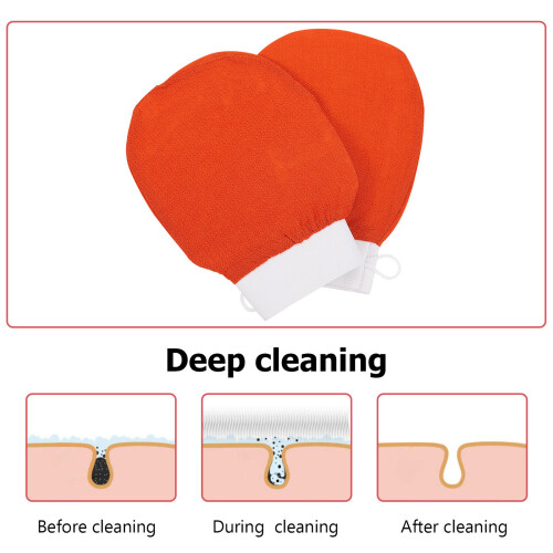 2St Lichaamsscrub Handschoenen Voor Douche En Massage, 2