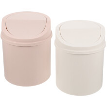 2Pcs Cute Trash Can for Bedroom Table Waste Bin ABS Assorted Colors