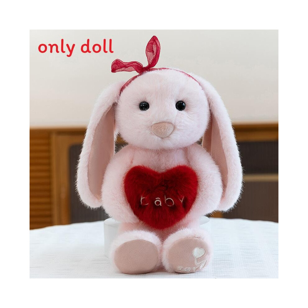 (Pink Red,40Cm)Lindo CorazóN Abrazando Dibujos Animados Conejo MuñEca De Peluche NiñOs Juguete Para Regalar-image