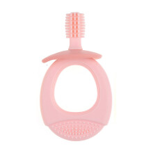 Baby Silikon 360 Beißring Zahnbürste Pink – Sanfter Mundschutz & Massage