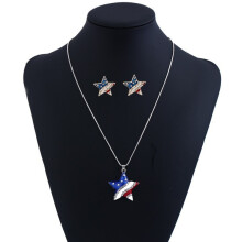 (StarSet)Set gioielli in lega alla moda con forma di cuore e stella per donna abbigliamento casual