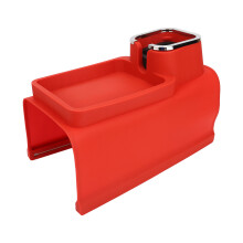 Ergonomischer Silikon-Couchtisch mit Becherhalter in Rot für Sofa-Armlehne