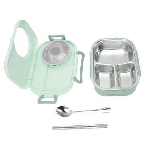 1450ml Bento Lunch Box Stainless Steel Compartment 2