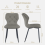 AINPECCA 4PCS Dining Chairs PU Leather Grey Kitchen 7