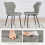 AINPECCA 4PCS Dining Chairs PU Leather Grey Kitchen 6