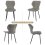 AINPECCA 4PCS Dining Chairs PU Leather Grey Kitchen 8