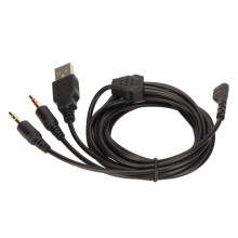 Arctis 3/5/7 Pro 6,5 Fuß 3-in-1 Kopfhörerkabel Schwarz