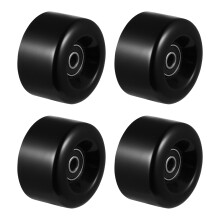4Stk Schwarze PU Doppelrollen Mit Kugellager Für Rollschuhe Zubehör