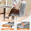 AINPECCA 4PCS Dining Chairs Faux Suede High Back Light Grey 3