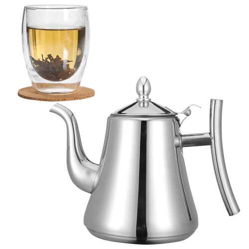 Metal Water Kettle With Easy Grip For Tea Brewing 1set