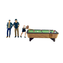 Mini Billiards Model Set S Gauge Layout Movie Props 1:64 People Figure