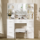 Vanity Makeup Table Set w/ 10LED Lights Mirror,7 Drawers Desk Stool UK 2