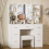 Vanity Makeup Table Set w/ 10LED Lights Mirror,7 Drawers Desk Stool UK 6