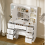 Vanity Makeup Table Set w/ 10LED Lights Mirror,7 Drawers Desk Stool UK 5