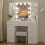 Vanity Makeup Table Set w/ 10LED Lights Mirror,7 Drawers Desk Stool UK 9