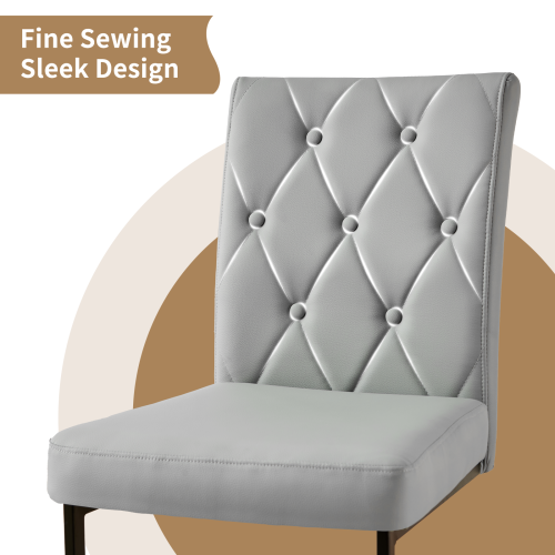 AINPECCA (2PCS PU Light Grey) Set of 2/4 Dining Chairs Wider Back Home Office 2