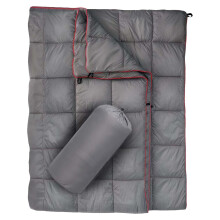 Faltbare Daunendecke - Wasserdichte Campingdecke, Isolierte Outdoor-Decke für Reisen, Wandern, Grau, Leicht und Tragbar
