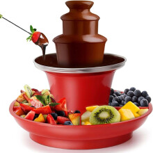 3-Tier Electric Chocolate Fountain Machine, Mini 200g Capacity with One-Touch Heating for Chocolate, Cheese, and Candy