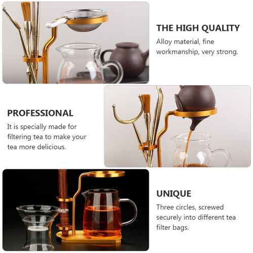 Alloy Tea Strainer Stand Practical Tea Filter Bag Bracket Shelf 2