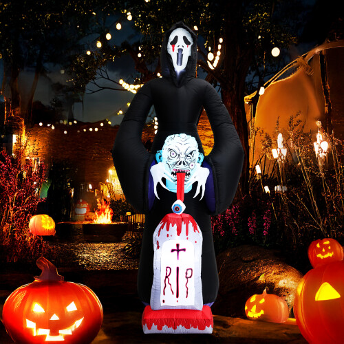8.9FT Halloween Inflatable Grim Reaper with Built-in Lights