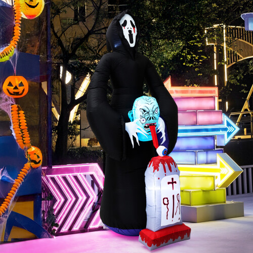 Living And Home 8.9FT Halloween Inflatable Grim Reaper with Built-in Lights 1