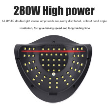 280W UV-Nagellampe mit 66 LEDs, tragbar, mit LCD-Timer, 23,8x22,5x11cm
