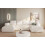 (U Shaped ) Gaba Lambi Cream Corner Sofa L-Shape Left 266 x 89 x 164 cm with Sleep Function and Storage Space 1